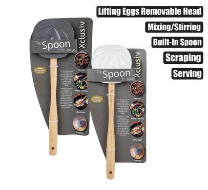 Products Xclusive Silicone Kitchen Spoon Non-Stick Egg Lifter Removable Head Heat Resistant Mixing Serving Scraping Serving