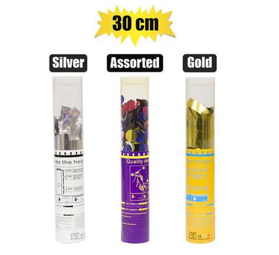 Party Popper Confetti Cannon 30cm, Compressed Air Popper Indoor and Outdoor Safe