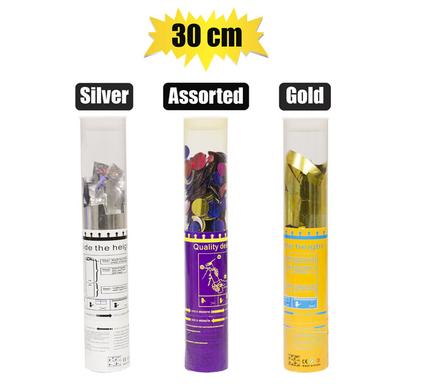 Party Popper Confetti Cannon 30cm, Compressed Air Popper Indoor and Outdoor Safe