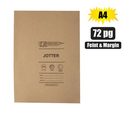 5 Pack Jotter Exercise Book 72 Page A4 Feint & Margin
