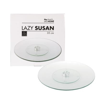 Lazy Susan Glass 35cm Pantry, Bedroom, Bathroom Organization, Table Top Centerpiece, Cabinet Organizer
