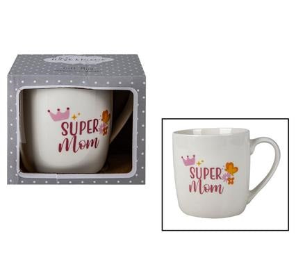 Mothers Day Super Mom 300ml Ceramic Coffee Mug Mother Gifts for Birthday, Christmas, Mothers Day