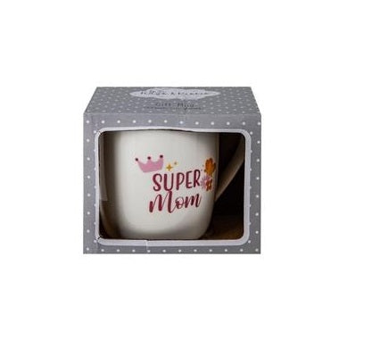 Mothers Day Super Mom 300ml Ceramic Coffee Mug Mother Gifts for Birthday, Christmas, Mothers Day