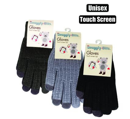 Ladies and Mens Soft Knitted Touch Screen Tip Gloves