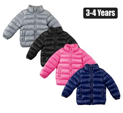 3-4 Years Old Kids Plain Puffer Jacket for Girls and Boys, Elegant, Cozy & Warm Winter Essentials