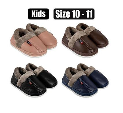 Size 10-11 Kids Slipper With Faux Fur Lining Comfy Winter Slippers for Boys and Girls