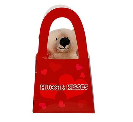 Plush Teddy Bear In A Giftbag 9cm Perfect Valentines Day, Birthday Gift Hugs and Kisses
