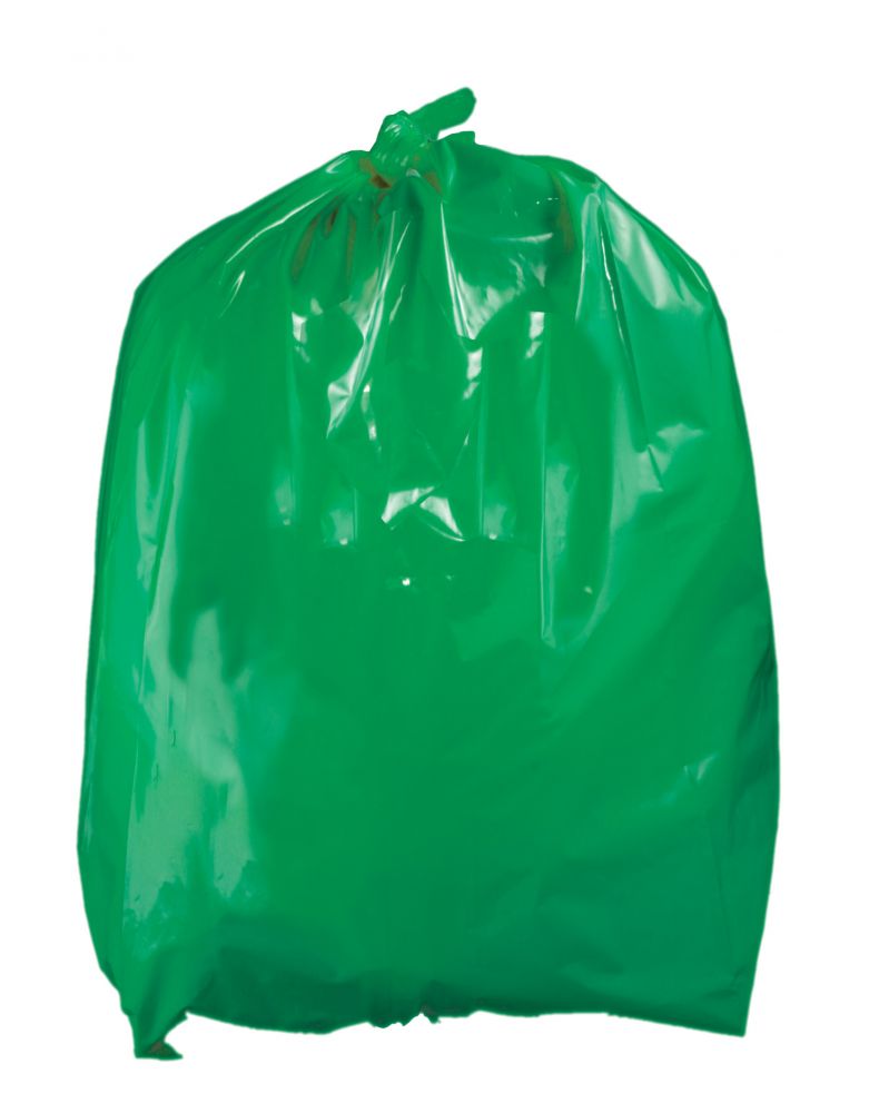 Green Plastic Rubbish Bag, Refuse Bin Liner - 760 x 910mm, 30 micron - 200 Bags