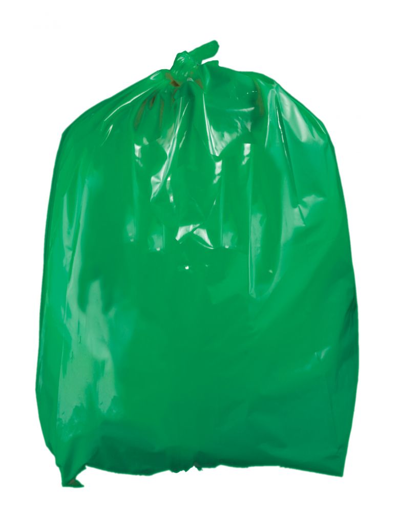 Green Plastic Rubbish Bag, Refuse Bin Liner - 760 x 910mm, 40 micron - 200 Bags