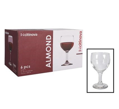 Citinova 300ml Almond Stemware Red Wine Glass Set (6 Piece Set)