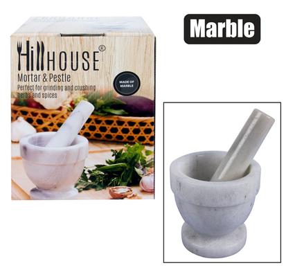 Hillhouse Solid Marble Stone Mortar & Pestle Set