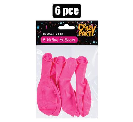 Pink Helium Balloons  6pc