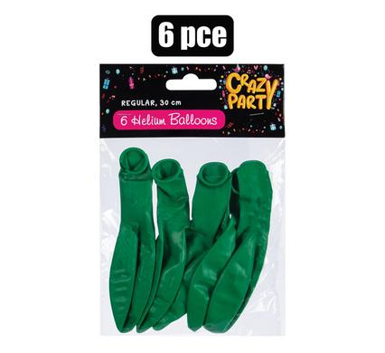 Green Helium Balloons 6pc