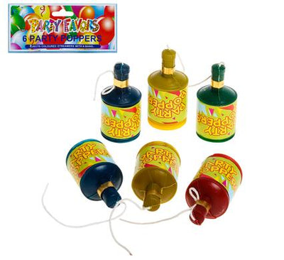 avenusa - Party Poppers, Loud Pop with Streamers - 6 Pack - avenu.co.za - Party & Decorations
