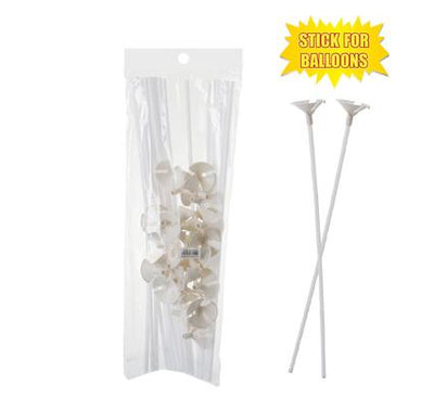 avenusa - Plastic White Balloon Stick & Cup Holders for Parties, 24pc Pack - avenu.co.za - Party & Decorations