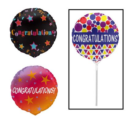 Congratulations Air Filled Aluminium Foil Balloon with Stick For Retirement Graduation Party Decoration Supplies
