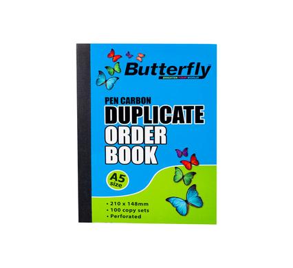 Butterfly Pen Carbon Duplicate Order Book A5, 100 Copy Sets - Perforated