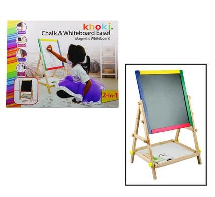 Chalk and Whiteboard Easel Magnetic Dry Erase Board portable Adjustable for School Office and Home 60x40cm