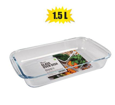 Glass Baking Casserole Dish 1,5L Baking Pan for Oven Dishwasher and Microwave Safe