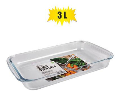Glass Baking Casserole Dish 3L Baking Pan for Oven Dishwasher and Microwave Safe