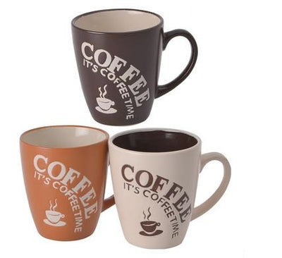 It's Coffee Time - Embossed Ceramic Coffee Mug, 8cm - Perfect Compliment To Your Kitchen or Office