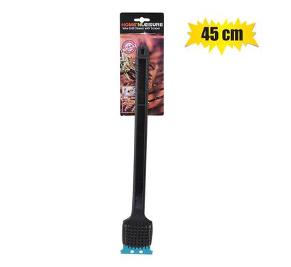 Braai Grill Metal Bristle Brush Cleaner 45Cm With Long Handle And Scraper Tip