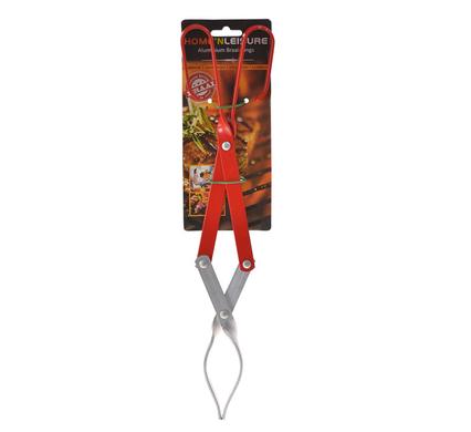 Large Aluminium Red Handle Scissor Style Braai Tongs