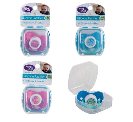 avenusa - Silicone Baby Dummy Soother, Pacifier Contours with babies Face - 2 Per Pack with Carry Case - avenu.co.za - Baby