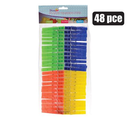 Plastic Washing Pegs Multi-Colour 48pc pack