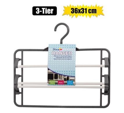 3 Tier Clothes Drying Rack Hanger Plastic 36x31cm