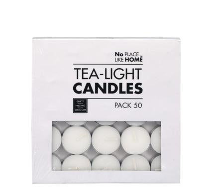 50 White Tea Light Candles 3.5cm