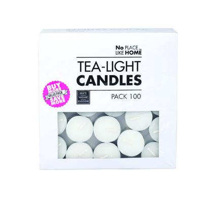 100 White Tea Light Candles 3.5cm