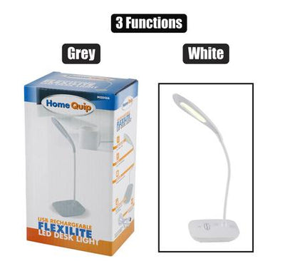 USB Rechargable Flexilite LED Desk Light 3 Mode Brightness with Flexible Neck