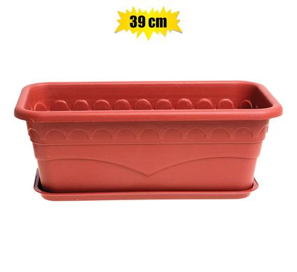 Planter with Tray 39x19x14cm Plastic Rectangle