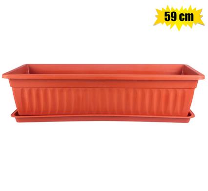 Planter with Tray 59x21x14cm Plastic Rectangle