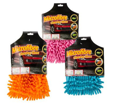 avenusa - Microfibre Car Cleaning Glove Funky Bright Colours Orange, Pink, and Blue - avenu.co.za - Automotive