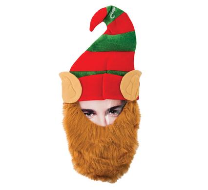 Xmas Dress Up Elf Hat & Beard