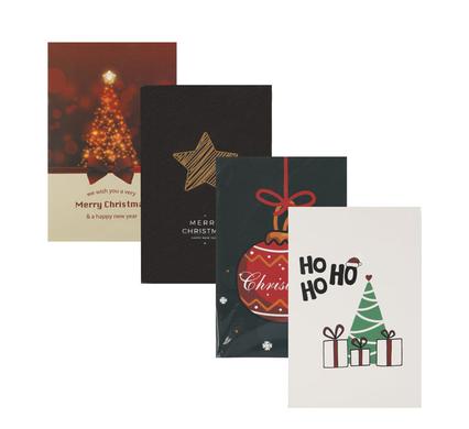 Christmas Cards with Envelope - Festive Assorted Designs - Send Season Greetings, 4 Pack
