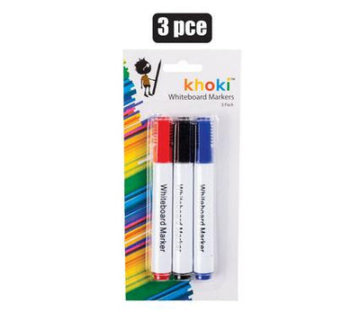 3 Piece Whiteboard Marker Set, 3 Colour Marker Pens