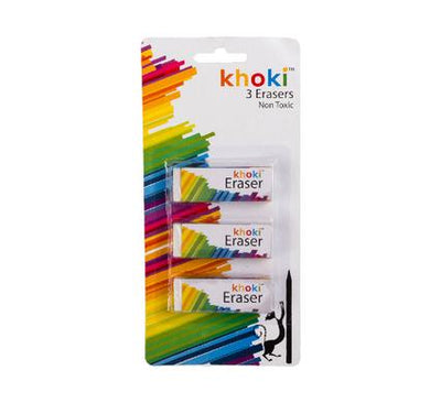 avenusa - Khoki 3 Piece Eraser Pack - Non Toxic - avenu.co.za - Office & School Supplies