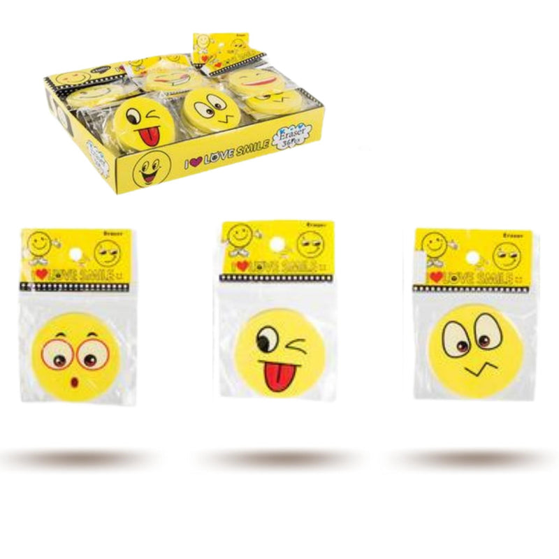 Emoji Erasers, Pack of 36, Pencil Erasers, Smiley Face Erasers for Kids