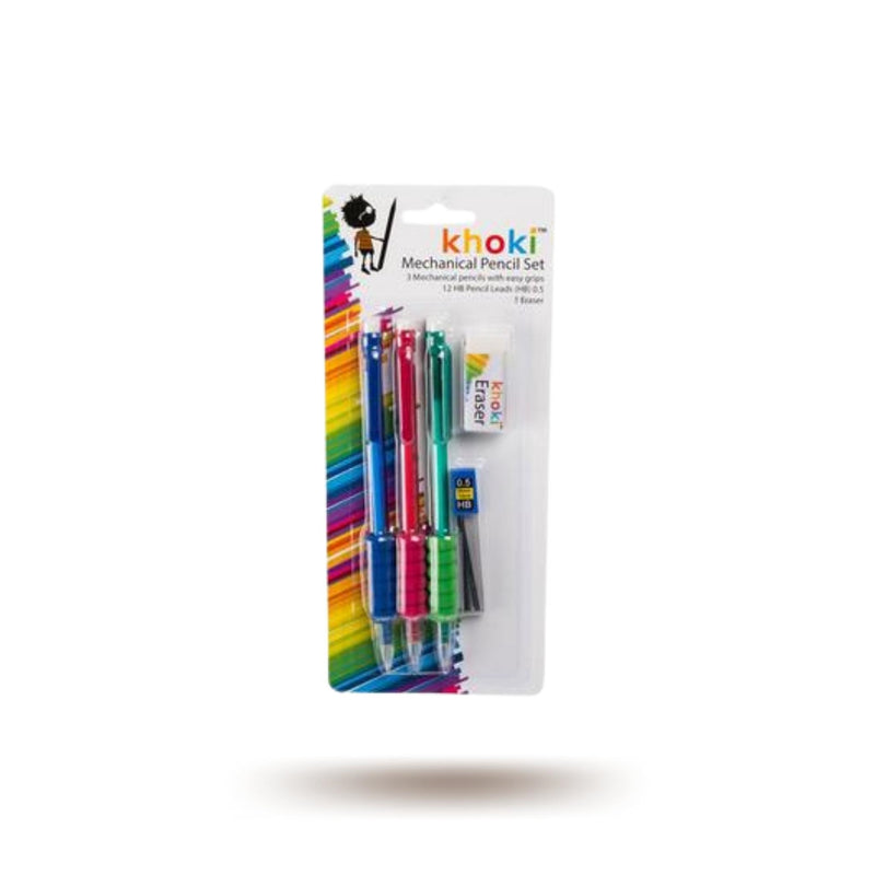 5pack Mechanical Stationery Pencil Set, 3x Pencils, 1x HB Lead Pack and Eraser