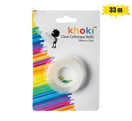 Clear Cellotape Refill Roll, [18mm x 33m] Tape for Office, School, Teacher, Student
