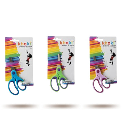 Khoki Soft Handle Children's School Scissors 13cm in Size for Kids, Blunt Tip Scissors