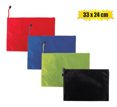 Satin Pencil Pocket Zip Up Case, [33.5 x 24cm] Large Luxury Stationery Bag