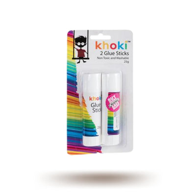 Khoki Glue Sticks 2pack, [25g] Non-toxic and Washable Glue for School or Office