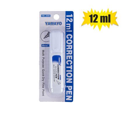Correction Whiteout Fluid Pen, Multipurpose Quick Drying Fine Point Pen - 12ml