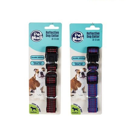 Pet Mall Reflective Pet Dog Collar Adjustable 35-51cm