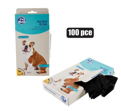 100 Dog Doggy Pickup Poop Clean Up Waste Bags / Easy - Tie Handles