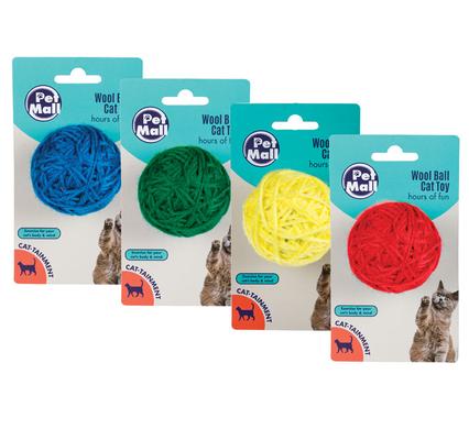 avenusa - Pet Mall Wool Ball Cat Play Toy, Interactive Cat Toy - 50mm Ball , Multicolored 4 Pack - avenu.co.za - Pet Supplies